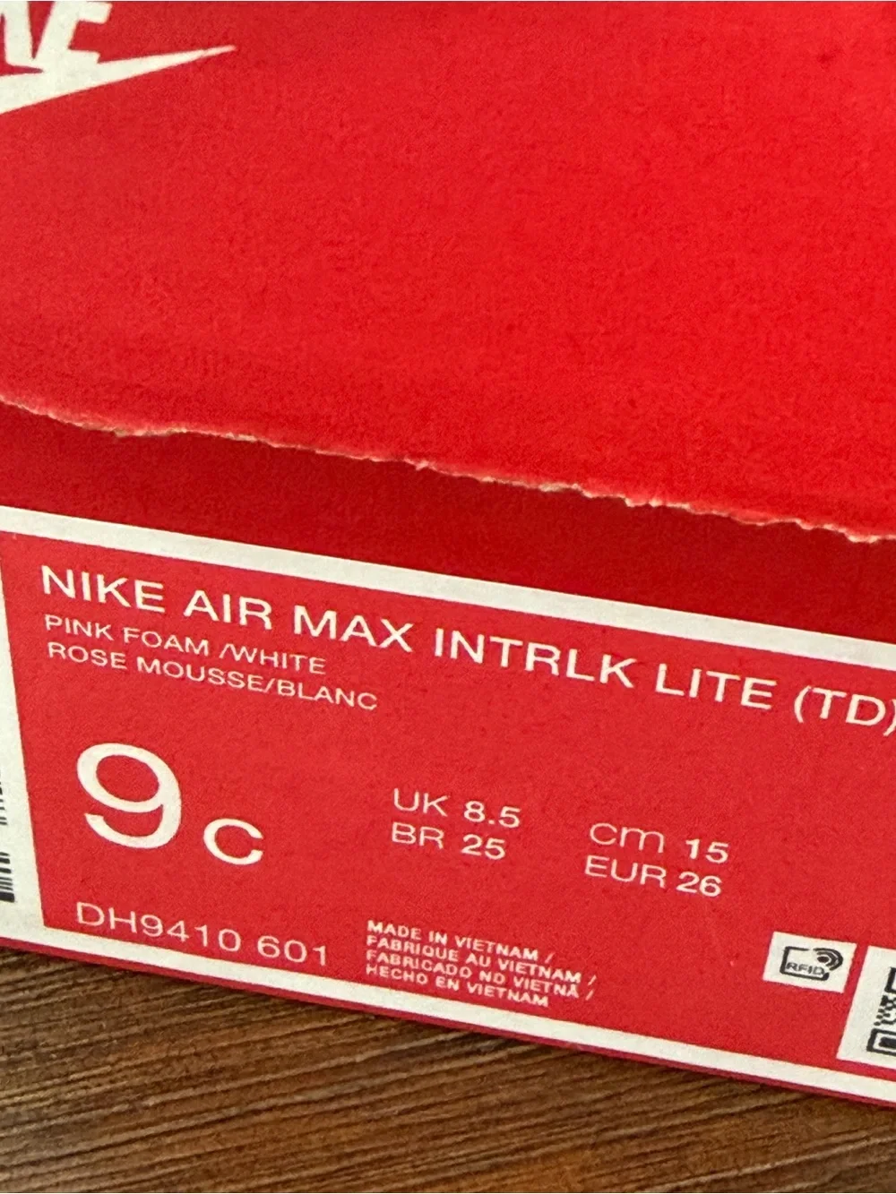 Nike Air Max INTRLK Lite (TD) Toddler Kids Girls Sneaker Pink 9C New!